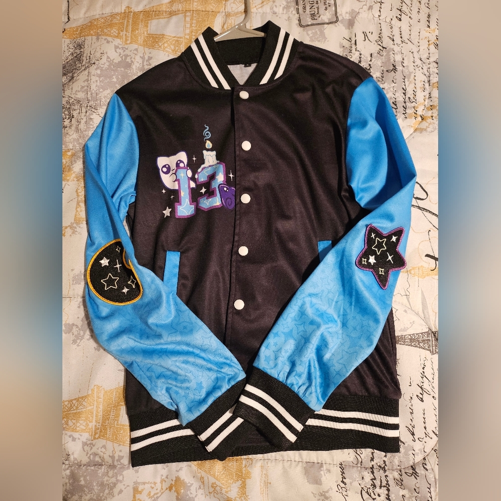 Stylish Black and Blue Varsity Jacket